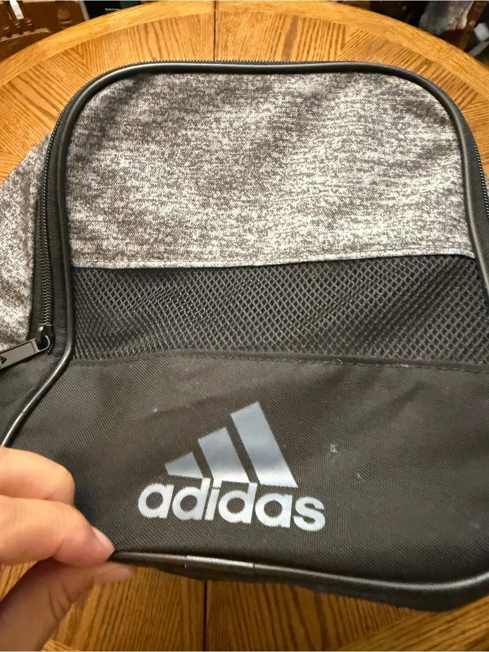 adidas Gray & Black Men’s Duffel Bag with Shoulder Strap